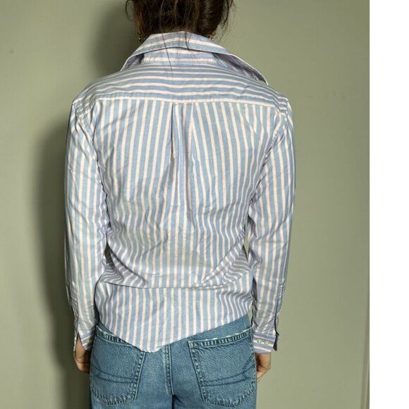 Brooks Brothers 100% Cotton Blue White Collared Shirt Size 2 - Picture 4 of 7